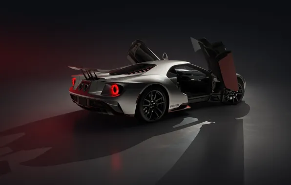 Picture Ford, Ford, The dark background, Supercar, Back, 2022, Ford GT LM Edition, Mid-engine two-seater sports …