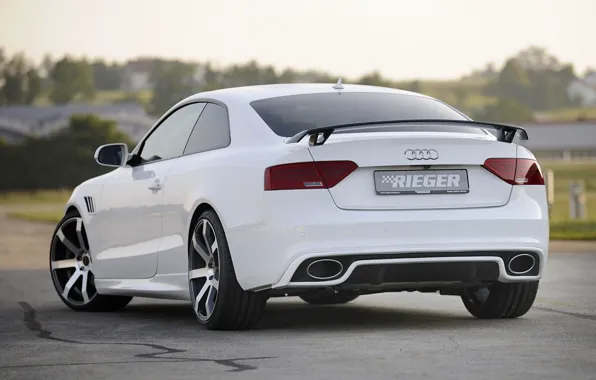 White, background, Audi, tuning, coupe, Audi, drives, rear view