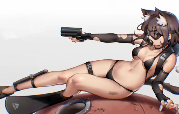 Girl, sexy, cleavage, brown hair, boobs, anime, beautiful, short hair