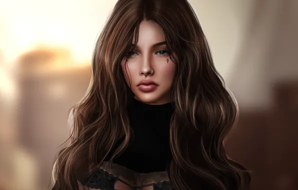 Picture face, girl, cutie, background, hair
