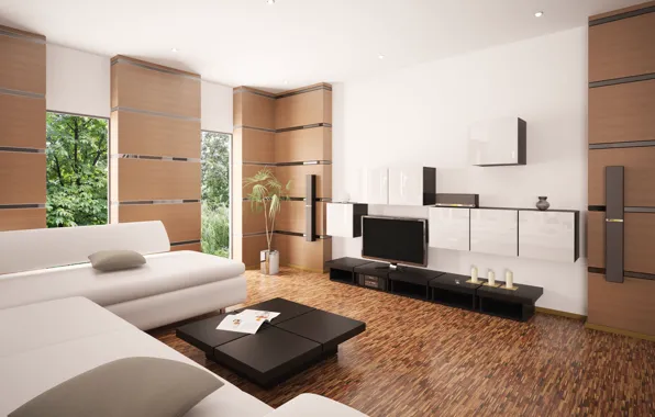 Design, sofa, interior, pillow, TV, table, spacious, Interior Design
