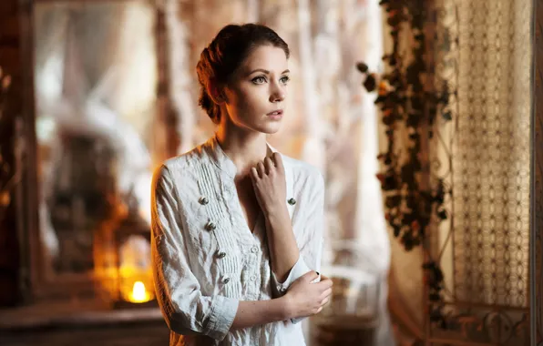 Women, depth of field, casual, Ksenia Kokoreva, Maxim Maximov, looking away