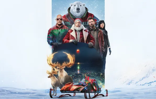 The film, bear, deer, characters, Christmas, Red One