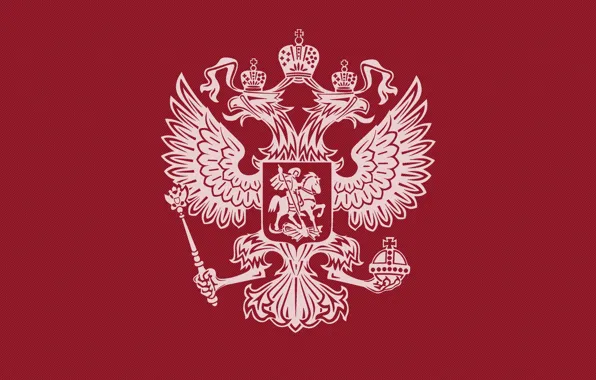 Picture coat of arms, Russia, red background