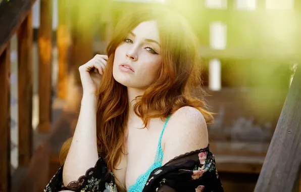 Portrait, lighting, freckles, redhead, Danielle