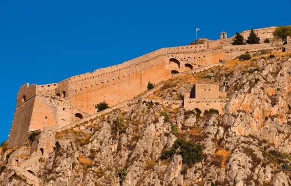 The sky, rock, wall, Greece, fortress