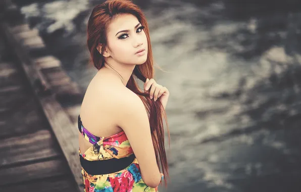 Portrait, blur, redhead