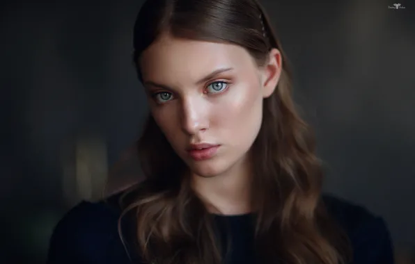 Portrait, brown hair, beauty, Anna, bokeh, Dmitry Arhar