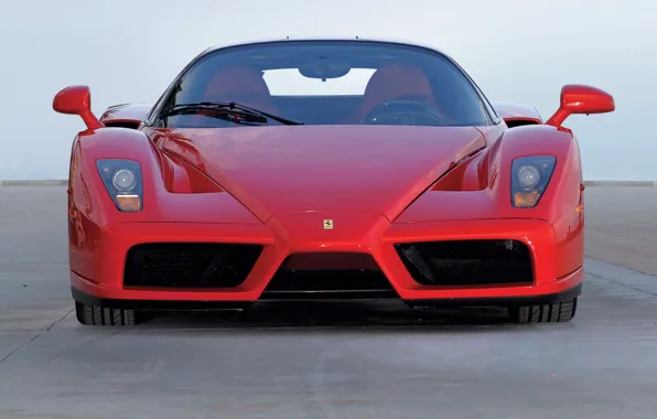 Red, red, Ferrari, front view, ferrari enzo, Enzo