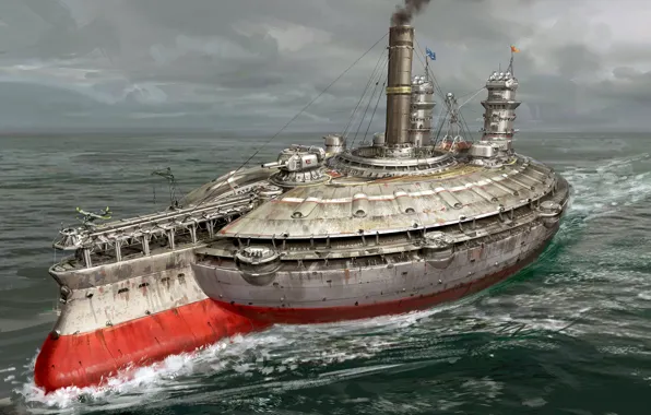 Design, ship, the plane, the course, round battle ship
