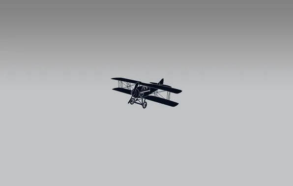 Flight, the plane, grey, black, wings, tail, chassis, biplane