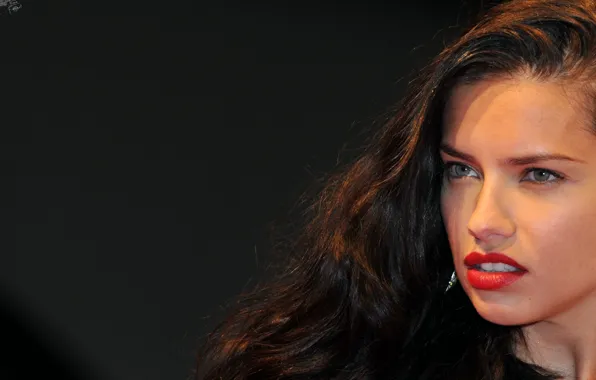 Look, girl, sexy, model, makeup, brunette, Adriana Lima, lips