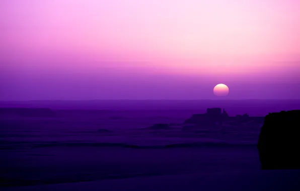 Picture desert, morning, pink