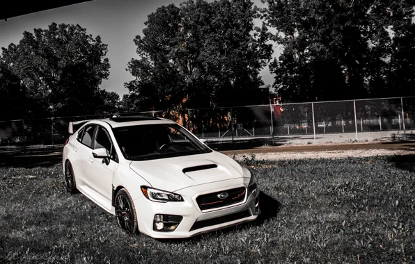 White, Subaru, white, Subaru, sti, STI, wrx sti, 2015