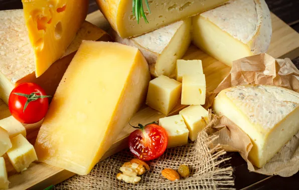 Picture cheese, still life, tomatoes