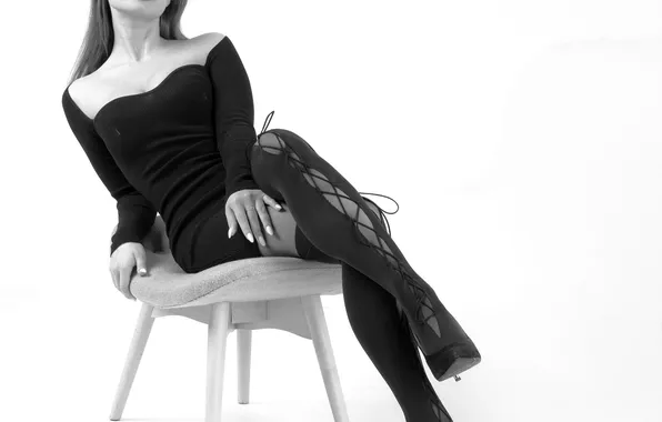 Pose, black and white, Nastya, studio photography, Zurab Babayev