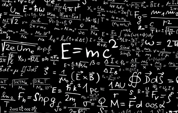 Picture chalk, blackboard, formulas, Mindscape, Mathematical