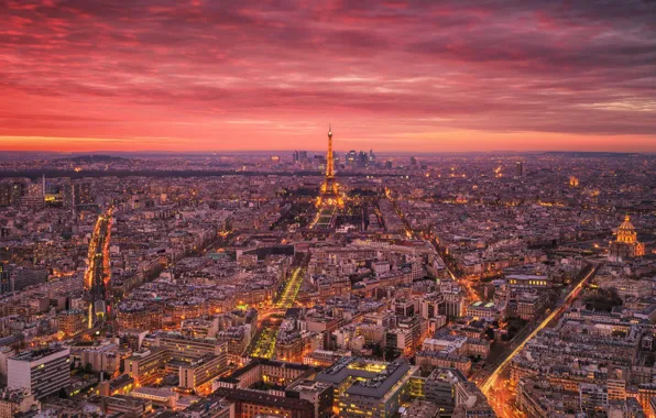 Light, the city, lights, France, Paris, tower, home, the evening