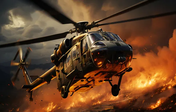Flight, aviation, technique, helicopter, AI art, neural network