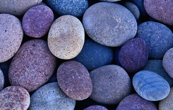 Purple, blue, pebbles, stones