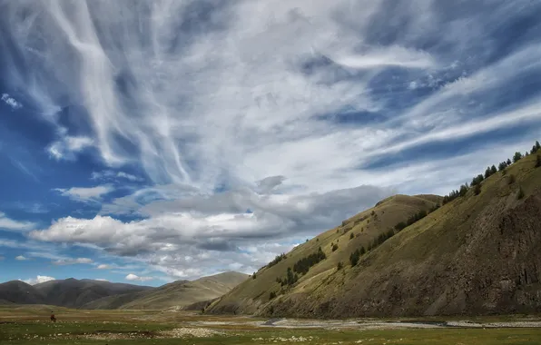 The sky, clouds, mountains, beauty, valley, space, Marina Yudinskikh, Heavenly Symphony