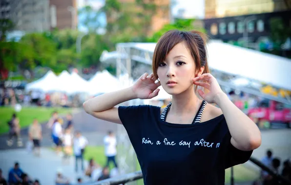 Look, girl, Wallpaper, street, Asian