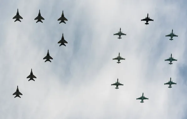 The sky, holiday, fighters, victory day