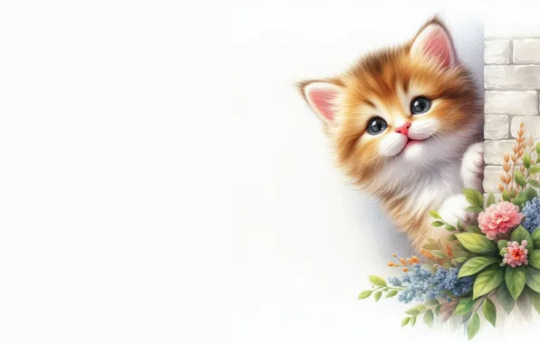 Cat, look, pose, kitty, face, AI art, neural network