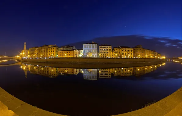 Picture night, river, home, Italy, Pisa, Tuscany, Arno