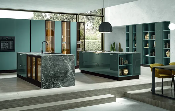 Style, Villa, interior, Italy, kitchen, dining room, dining area, Italian design
