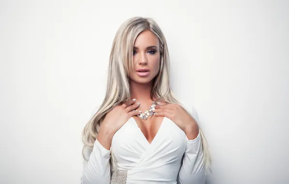 White, dress, model, look, blonde