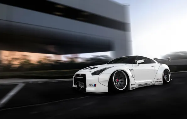 Car, tuning, in motion, tuning, nissan gt-r