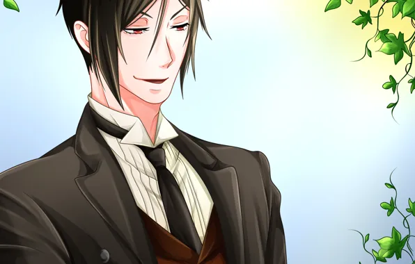 Flowers, Cup, sebastian, Kuroshitsuji, Sebastian Michaelis, Dark Butler, by namisiaa