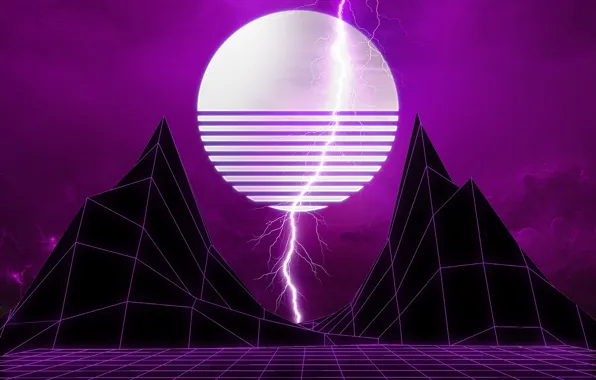 Mountains, Music, Lightning, Space, Star, Style, Background, Star