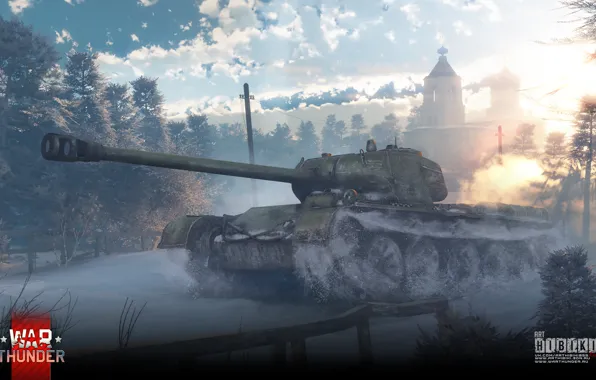 Wallpaper USSR, tank, winter, tank, war thunder, hibikirus, T44-122 ...