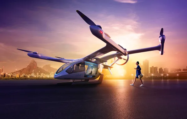 Wallpaper Rio de Janeiro, Embraer, eVTOL, Electric Vertical Takeoff ...