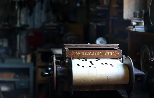 Macro, background, Mechanical Orguinette