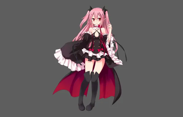 Girl, dress, vampire, cloak, Owari no Seraph, The last Seraphim, Krul