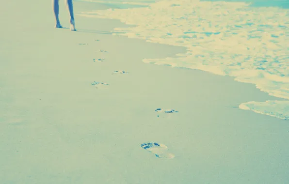 Sand, sea, beach, summer, water, girl, the sun, light