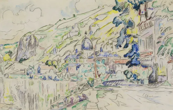 Figure, watercolor, 1923, Paul Signac, Les Andelys, Paul Signac