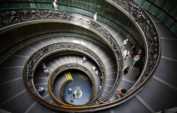 The Vatican, spiral staircase, museums