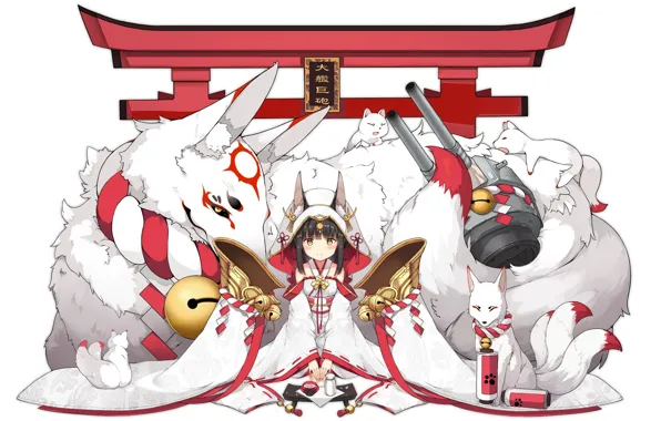 Anime, girl, beast