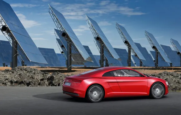 Audi, e-tron, tron, solar panels