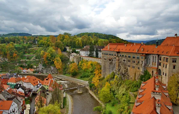 The city, photo, home, Czech Republic, the Vltava river, Český Krumlov