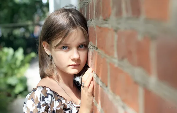 Wall, mood, portrait, girl