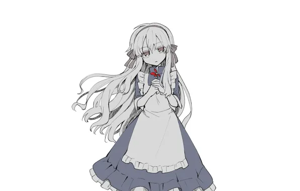 White, background, girl, Kagerou Project