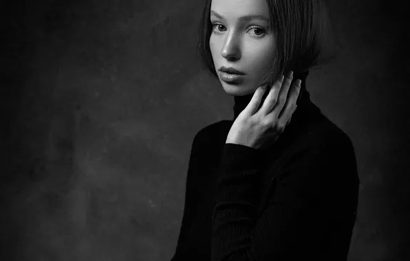 Model, black and white, Sergey Sorokin, portrait photography