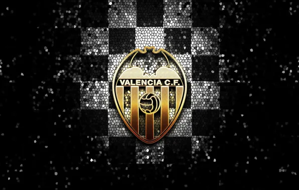 Wallpaper, sport, logo, football, Valencia, La Liga, glitter, checkered