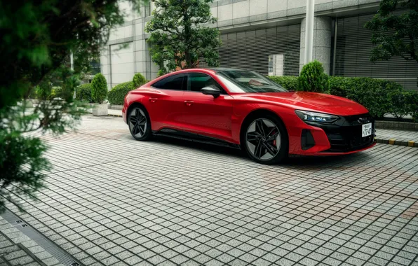 Audi, Red, Electro, E-Tron, Electic Car