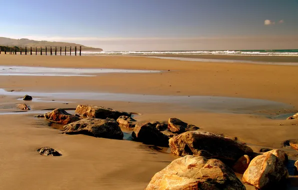 Picture sand, sea, the sky, water, nature, stones, the ocean, shore